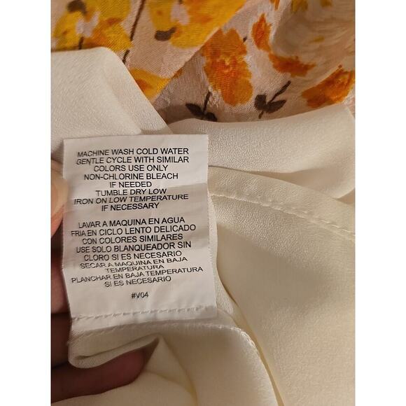 June & Hudson Floral Ruffle Ivory Orange Lavender Maxi Dress size S - Picture 9 of 10